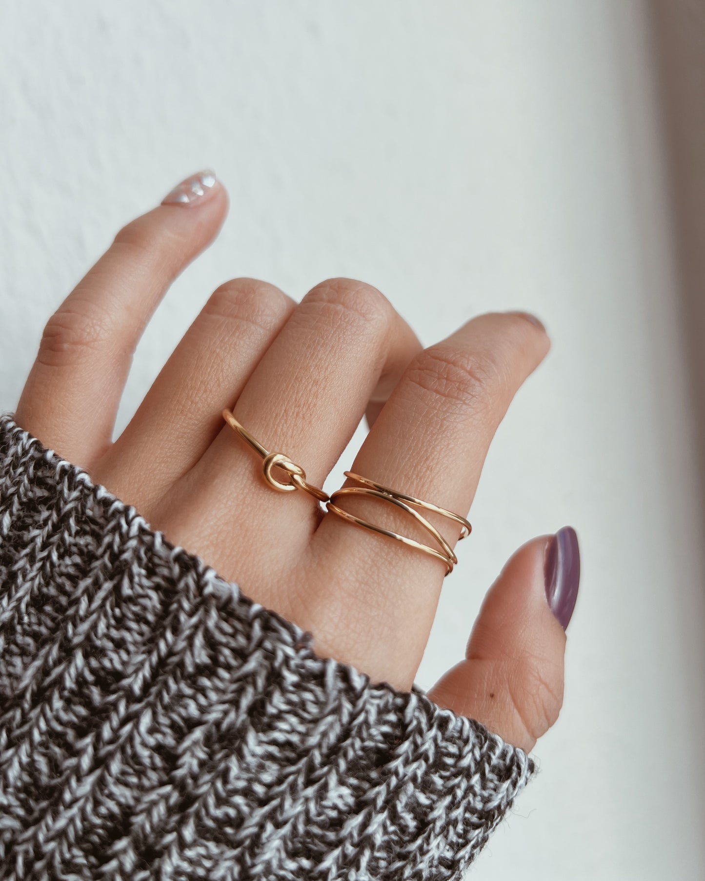 Minimal Love Knot Ring Waterproof