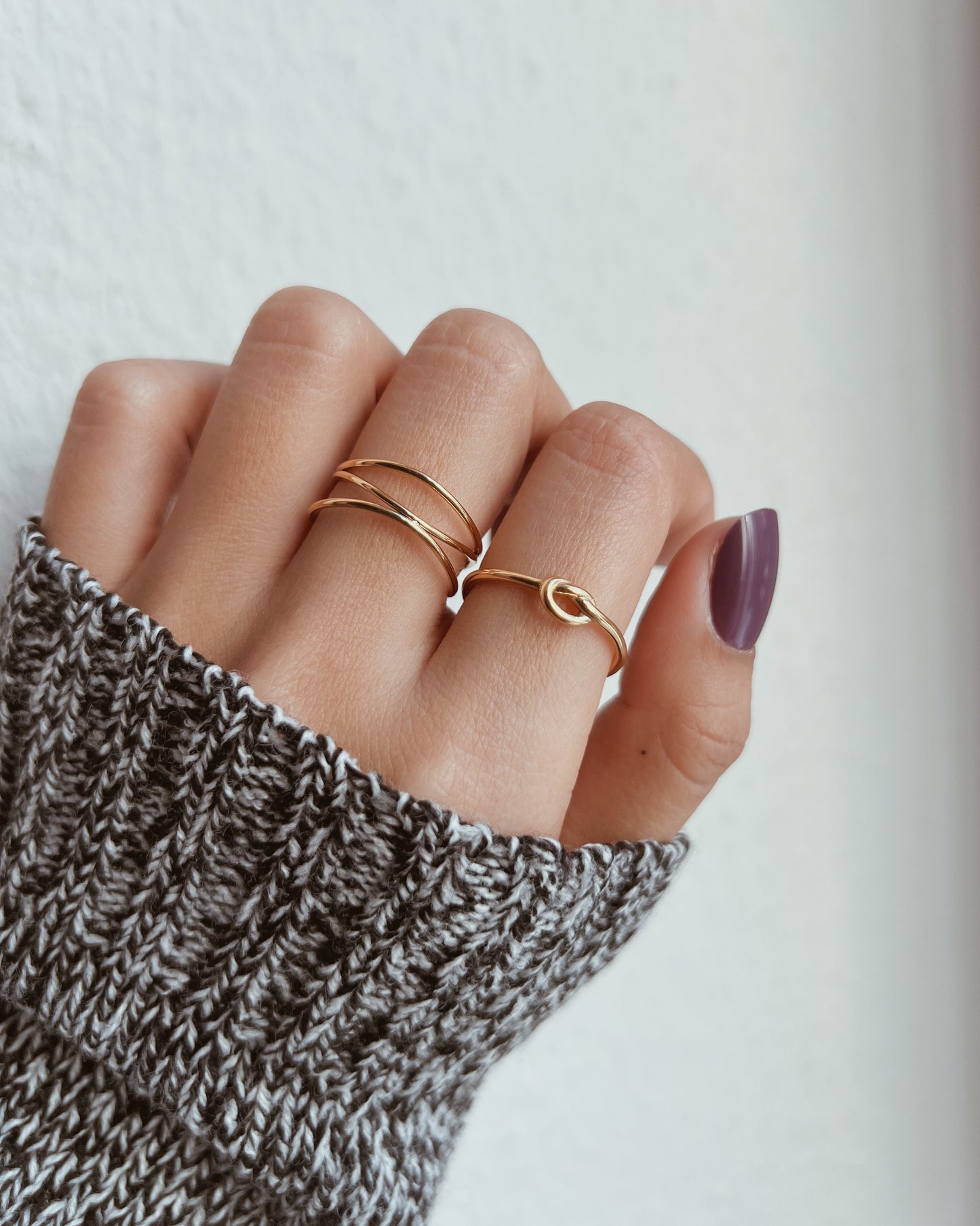 Minimal Love Knot Ring Waterproof