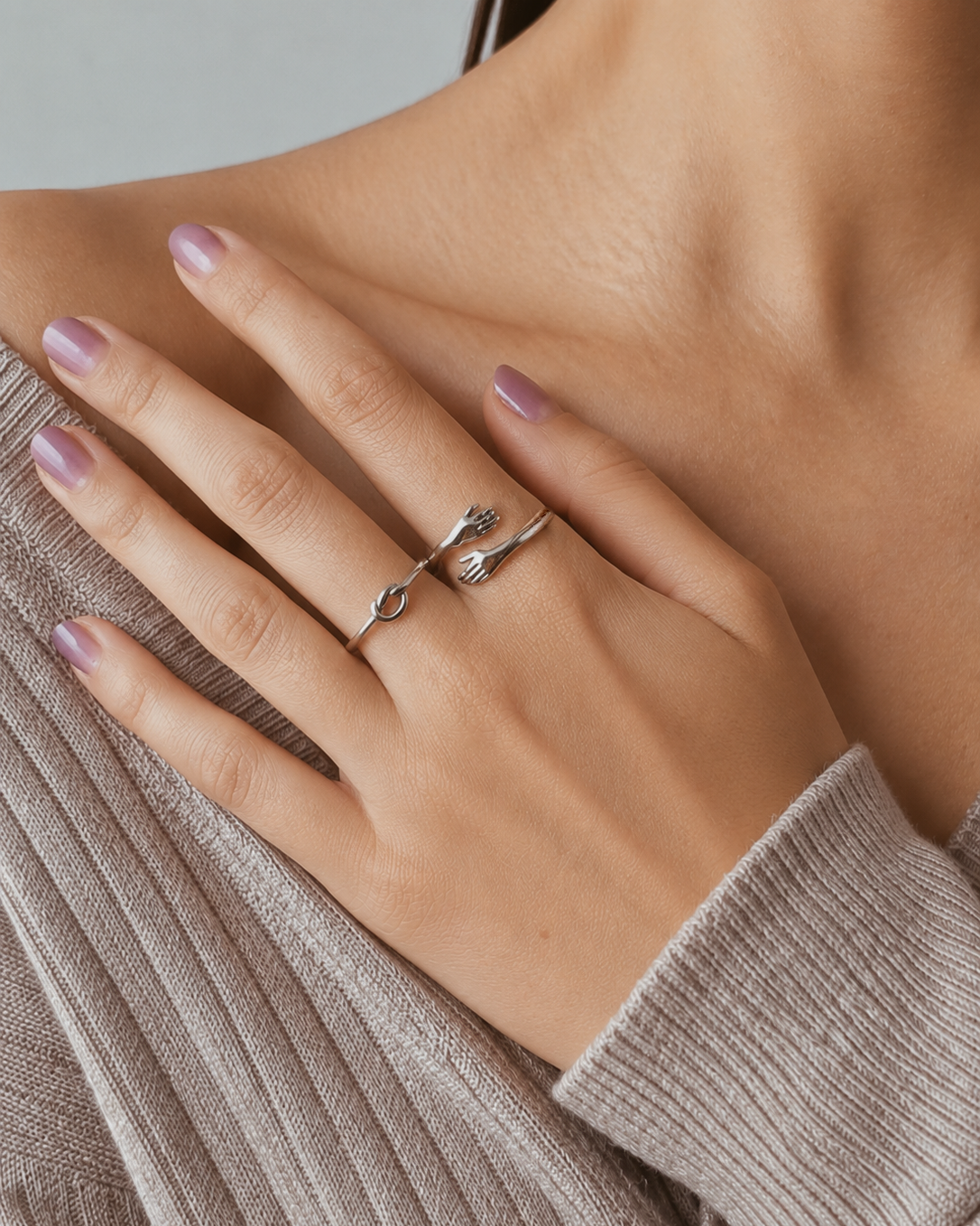 Minimal Love Knot Ring Waterproof