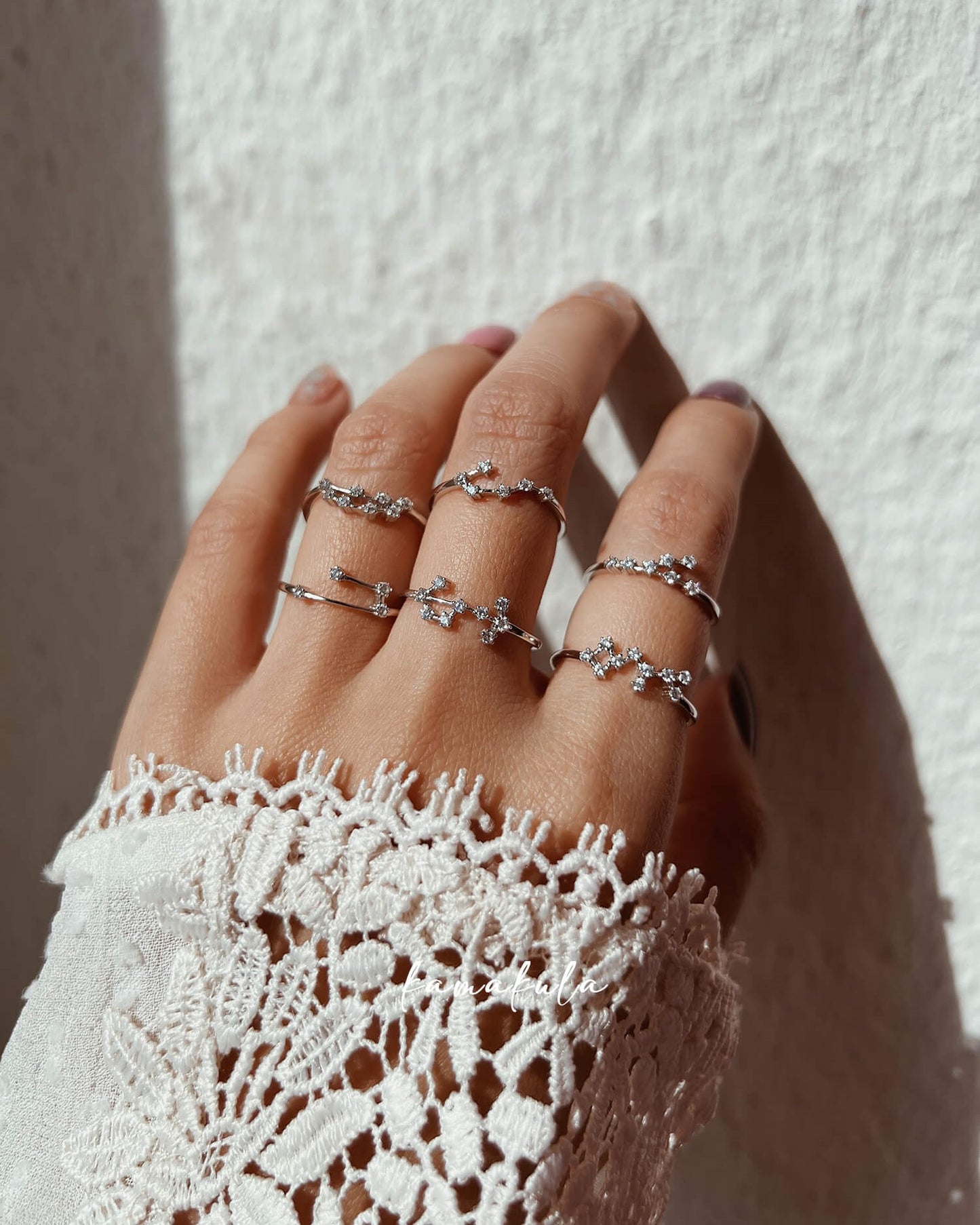 Zodiac Constellation Ring 925 Silver