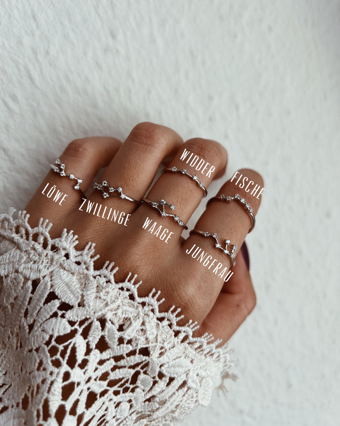 Zodiac Constellation Ring 925 Silver