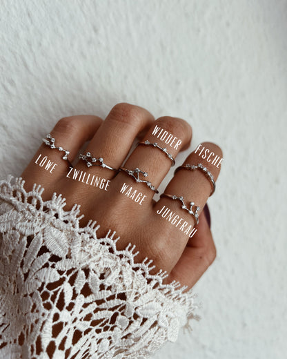 Zodiac Constellation Ring 925 Silver