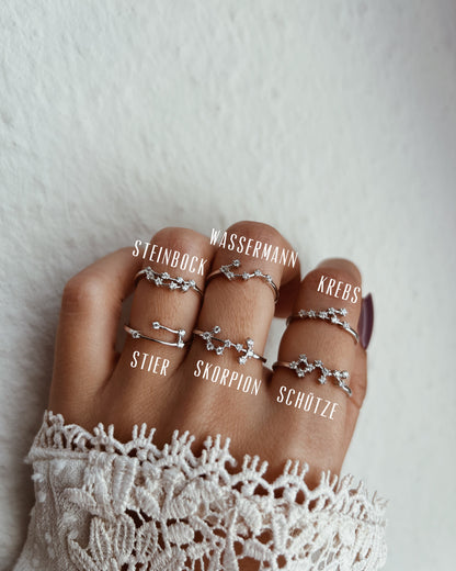 Zodiac Constellation Ring 925 Silver