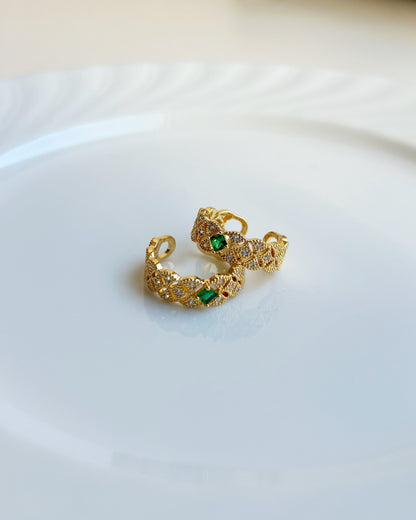 Emerald Green Filigree Ring