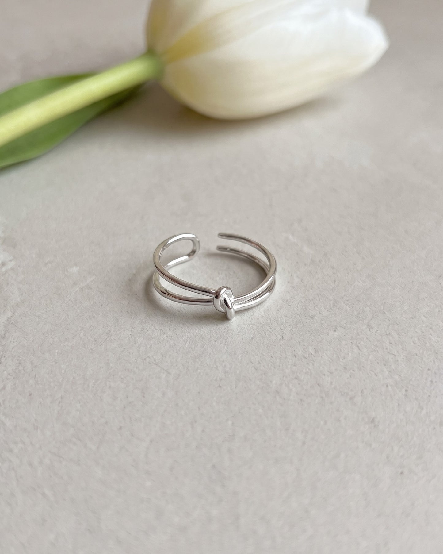 Open Love Knot Ring 925 Silver