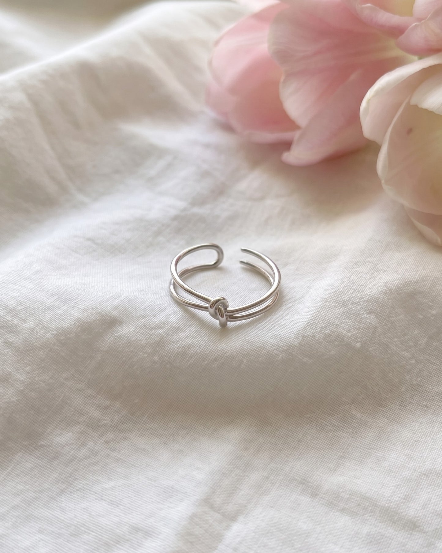 Open Love Knot Ring 925 Silver