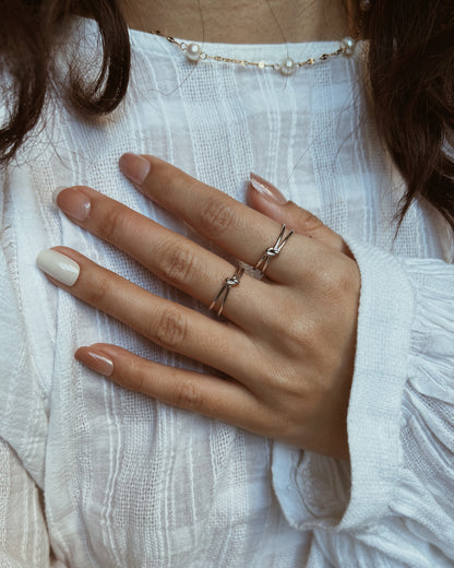 Open Love Knot Ring 925 Silver