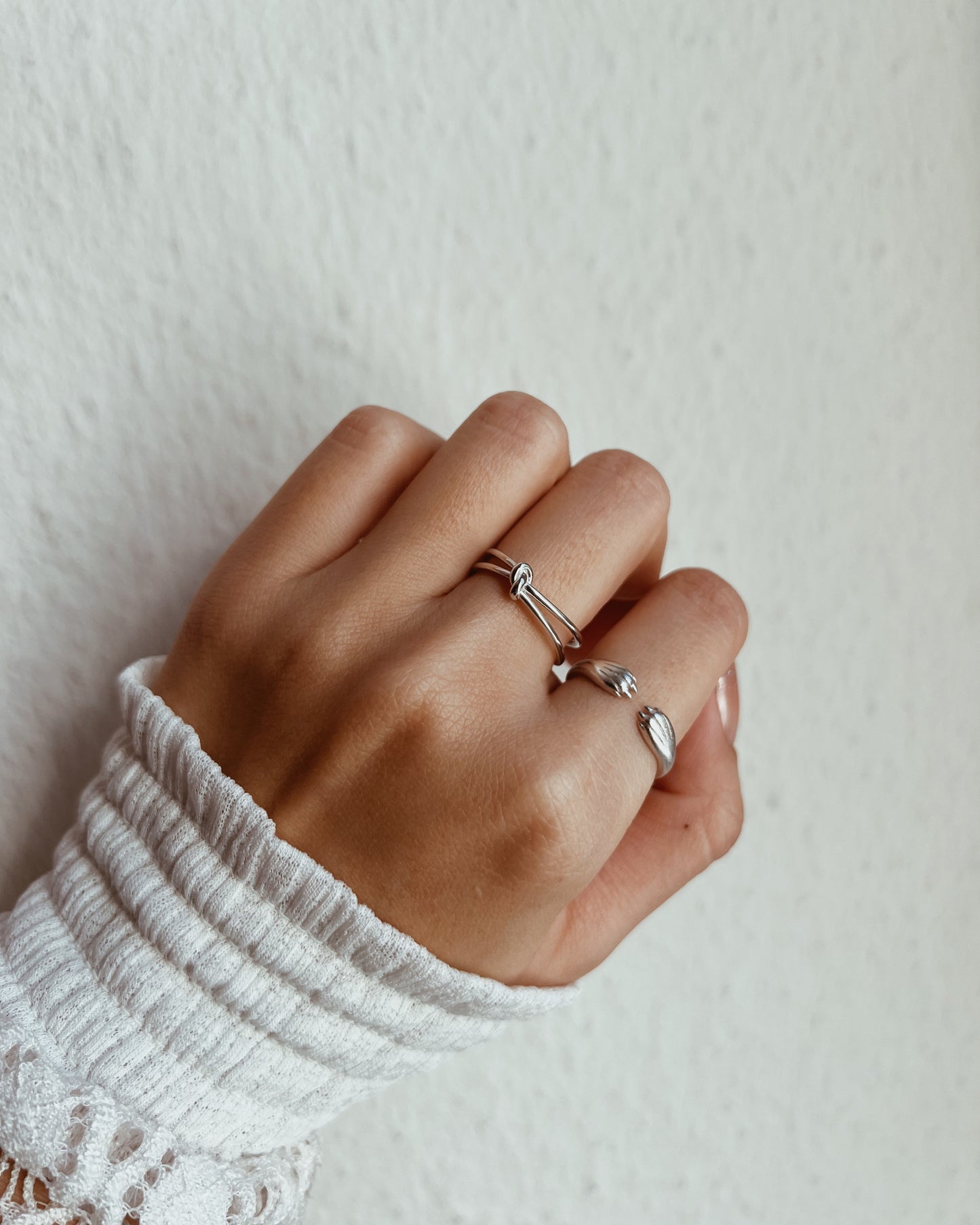 Open Love Knot Ring 925 Silver