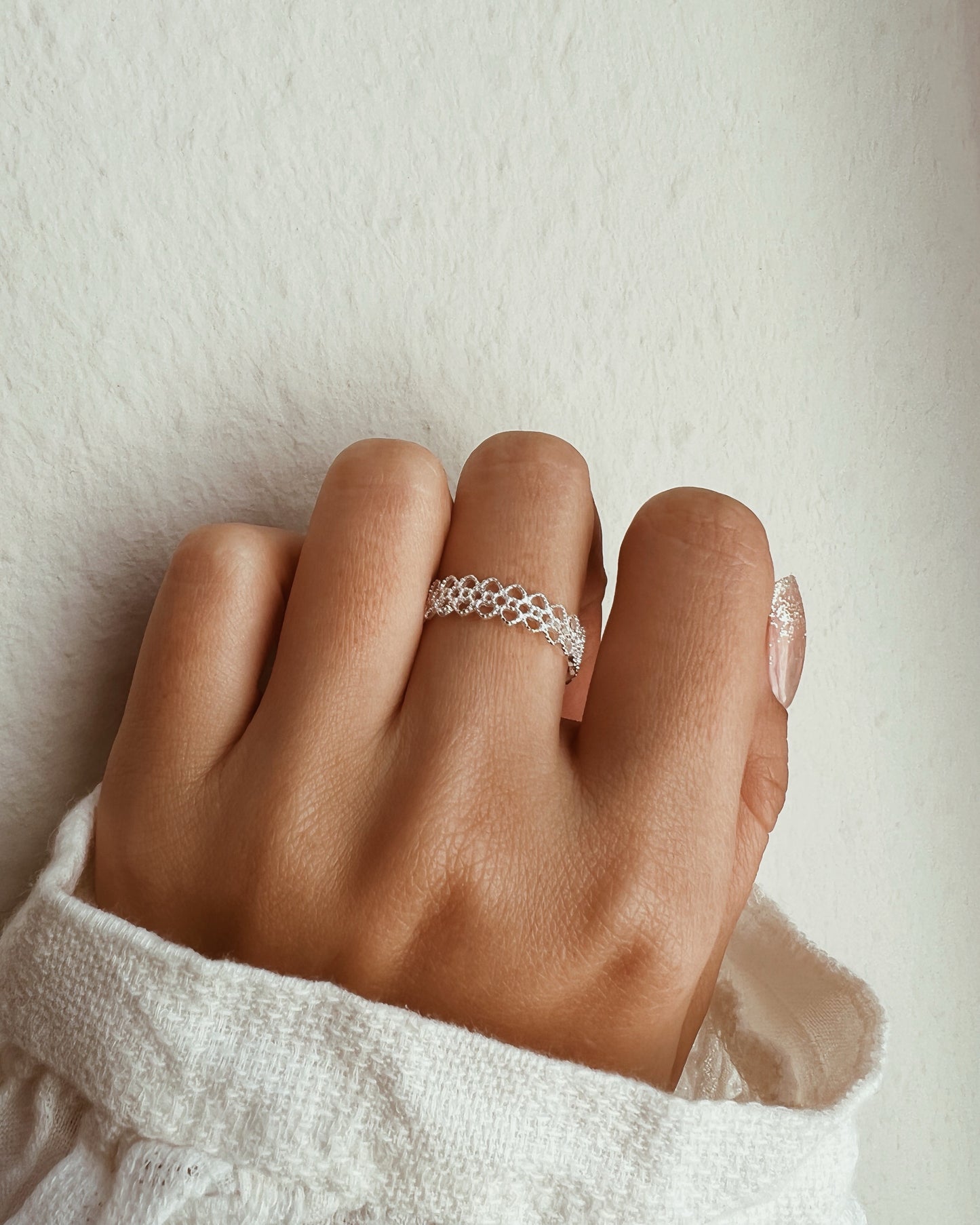 Lace Band Filigree Ring 925 Silver