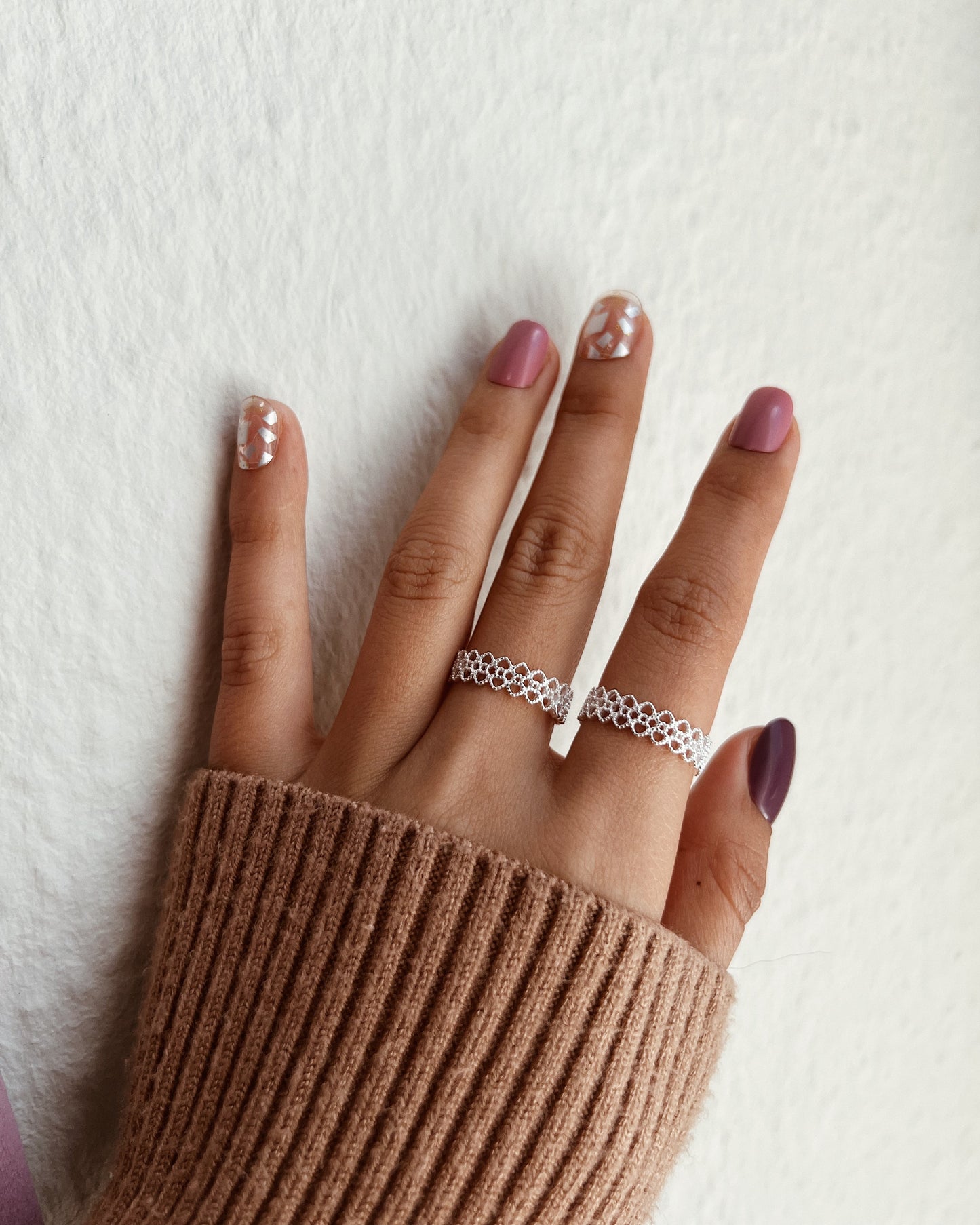 Lace Band Filigree Ring 925 Silver