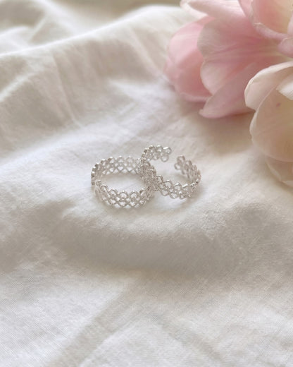 Lace Band Filigree Ring 925 Silver