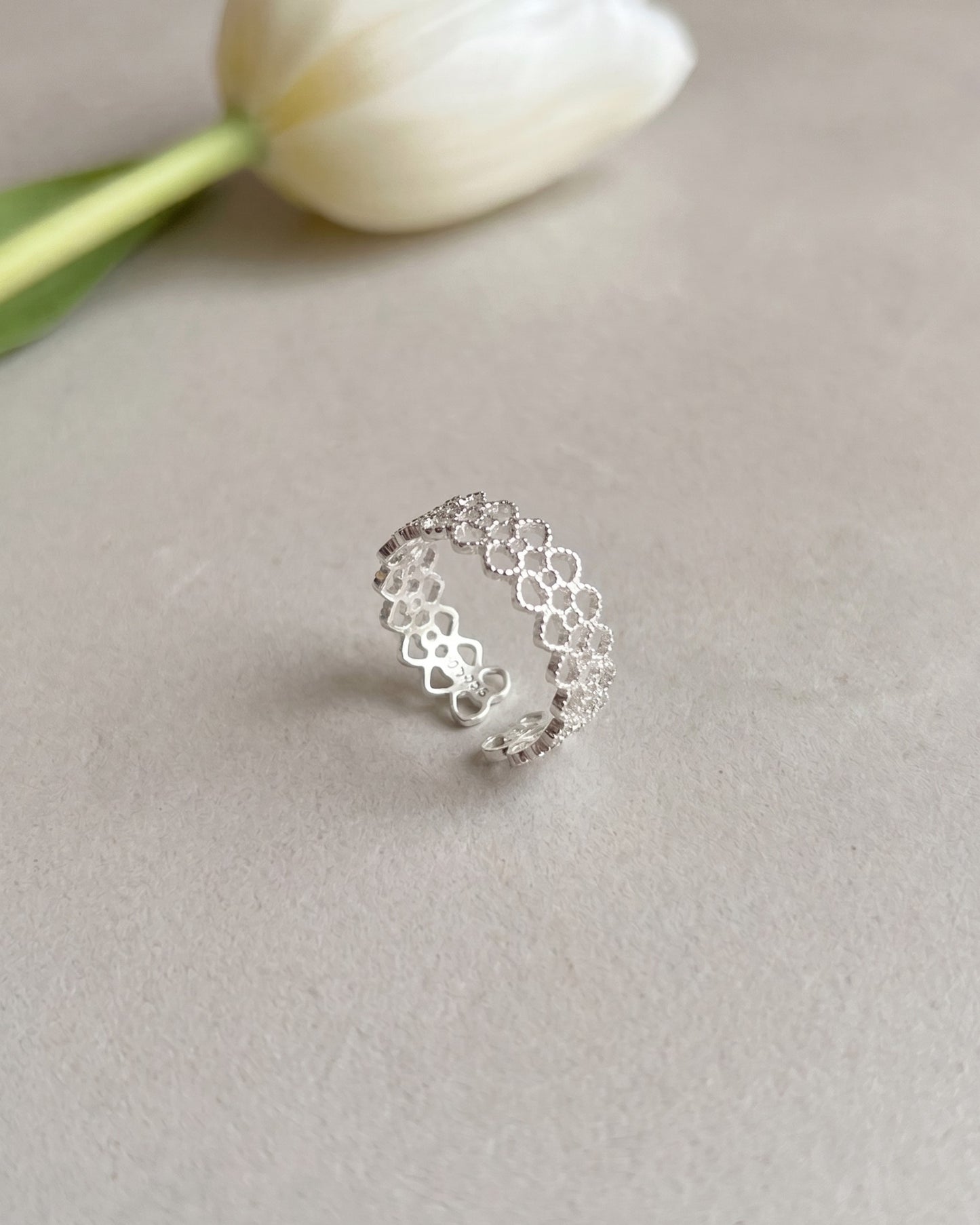 Lace Band Filigree Ring 925 Silver