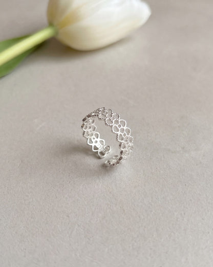 Lace Band Filigree Ring 925 Silver
