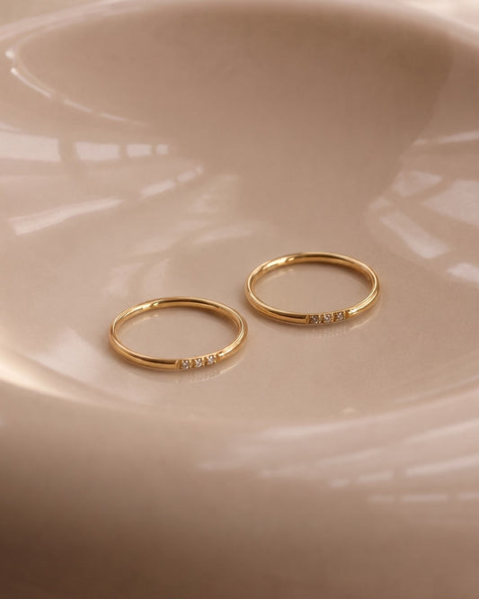 Drei CZ Stapelring wasserdicht