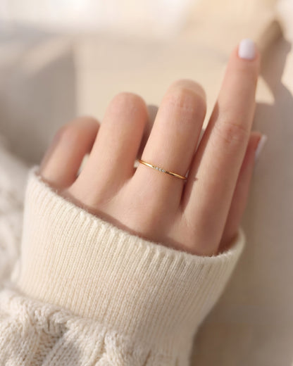Three CZ Stacking Ring Waterproof