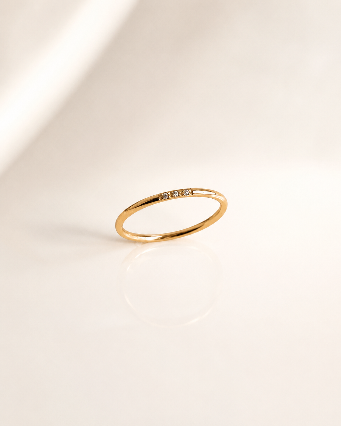 Three CZ Stacking Ring Waterproof