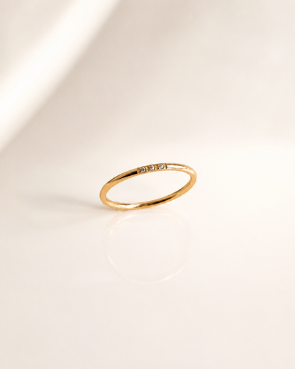 Three CZ Stacking Ring Waterproof