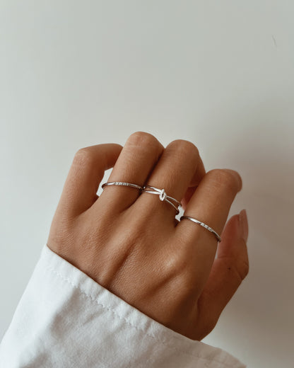 Three CZ Stacking Ring Waterproof
