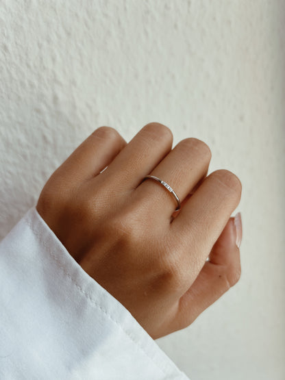 Three CZ Stacking Ring Waterproof