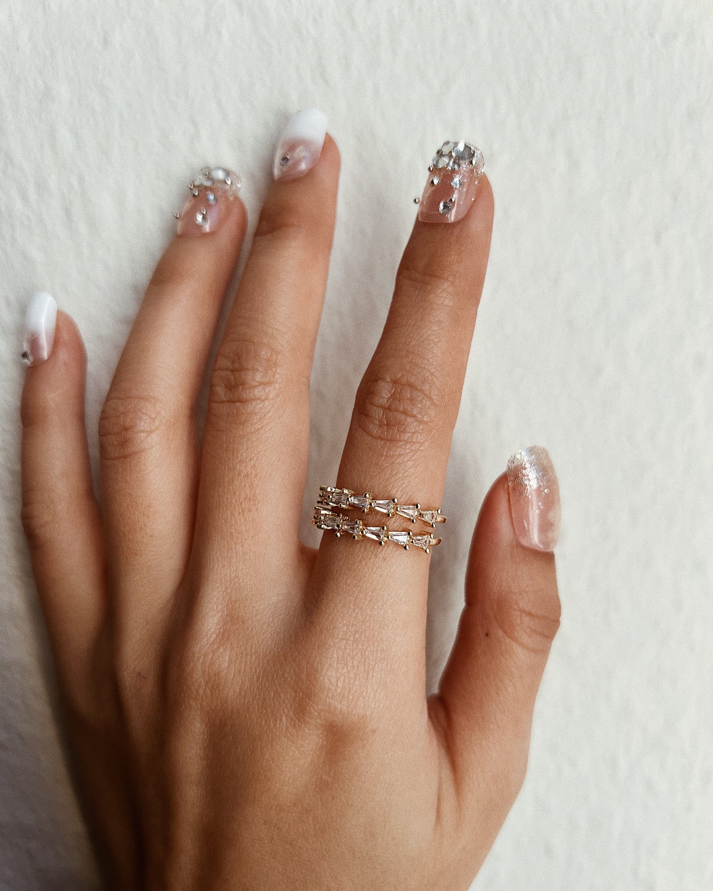 Double Row Baguette CZ Ring