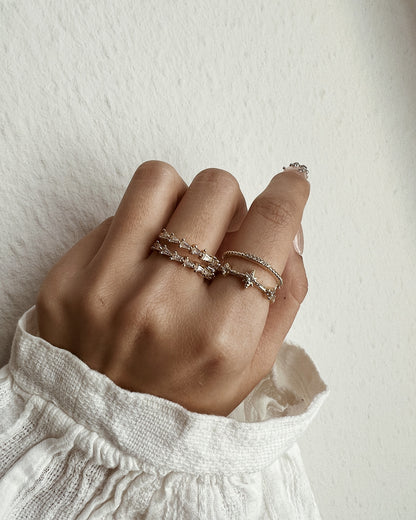 Double Row Baguette CZ Ring