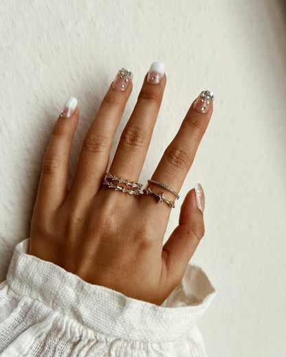 Double Row Baguette CZ Ring