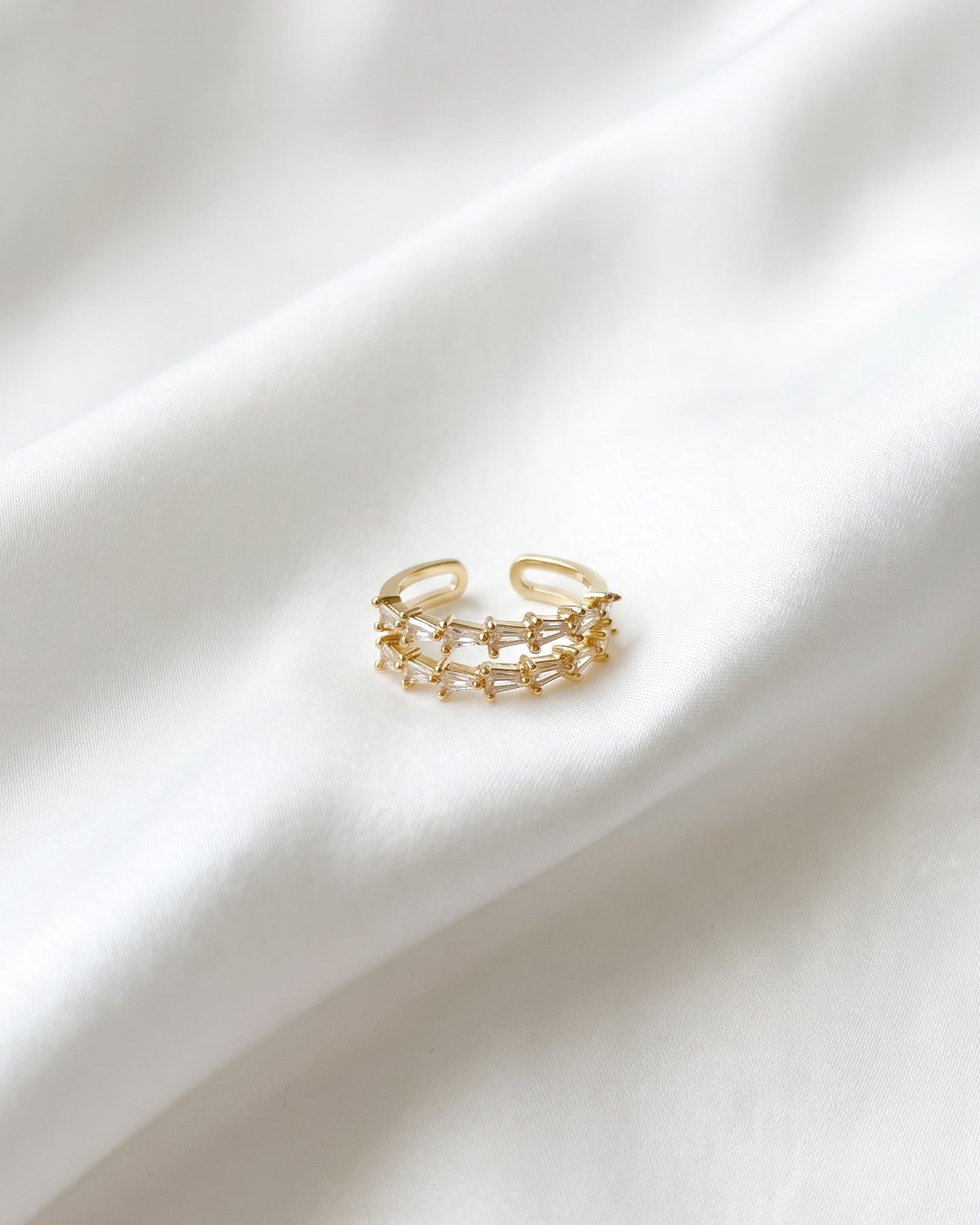 Double Row Baguette CZ Ring