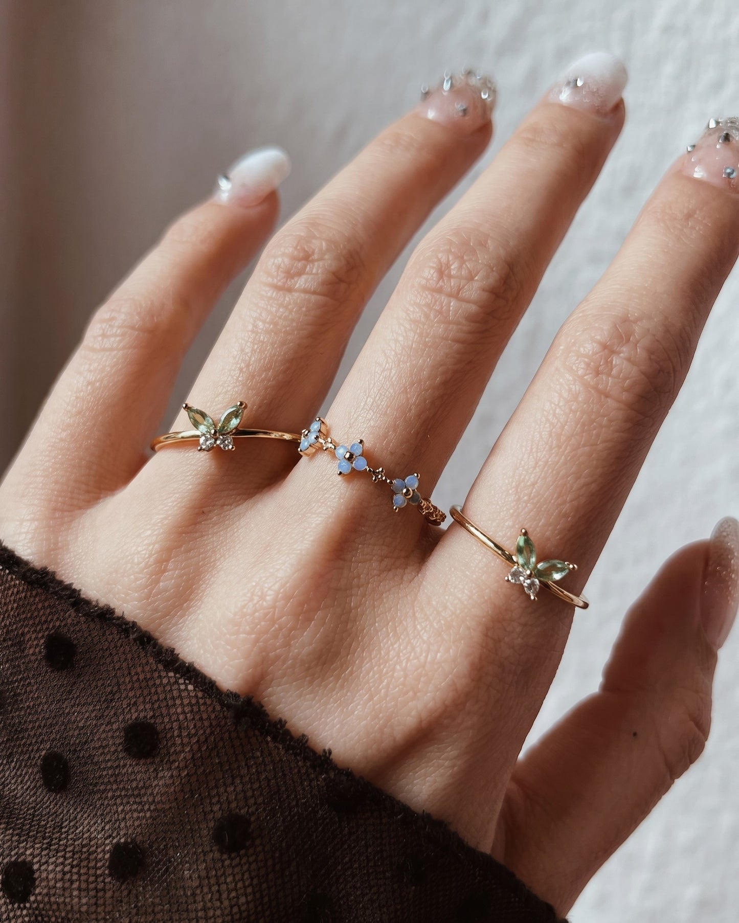 Blauer Vergissmeinnicht-Ring
