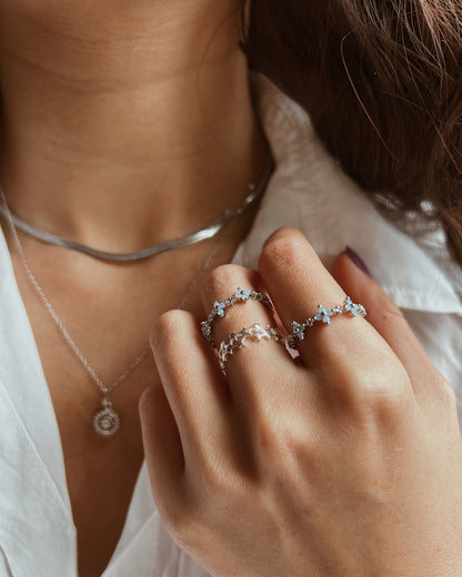 Blauer Vergissmeinnicht-Ring