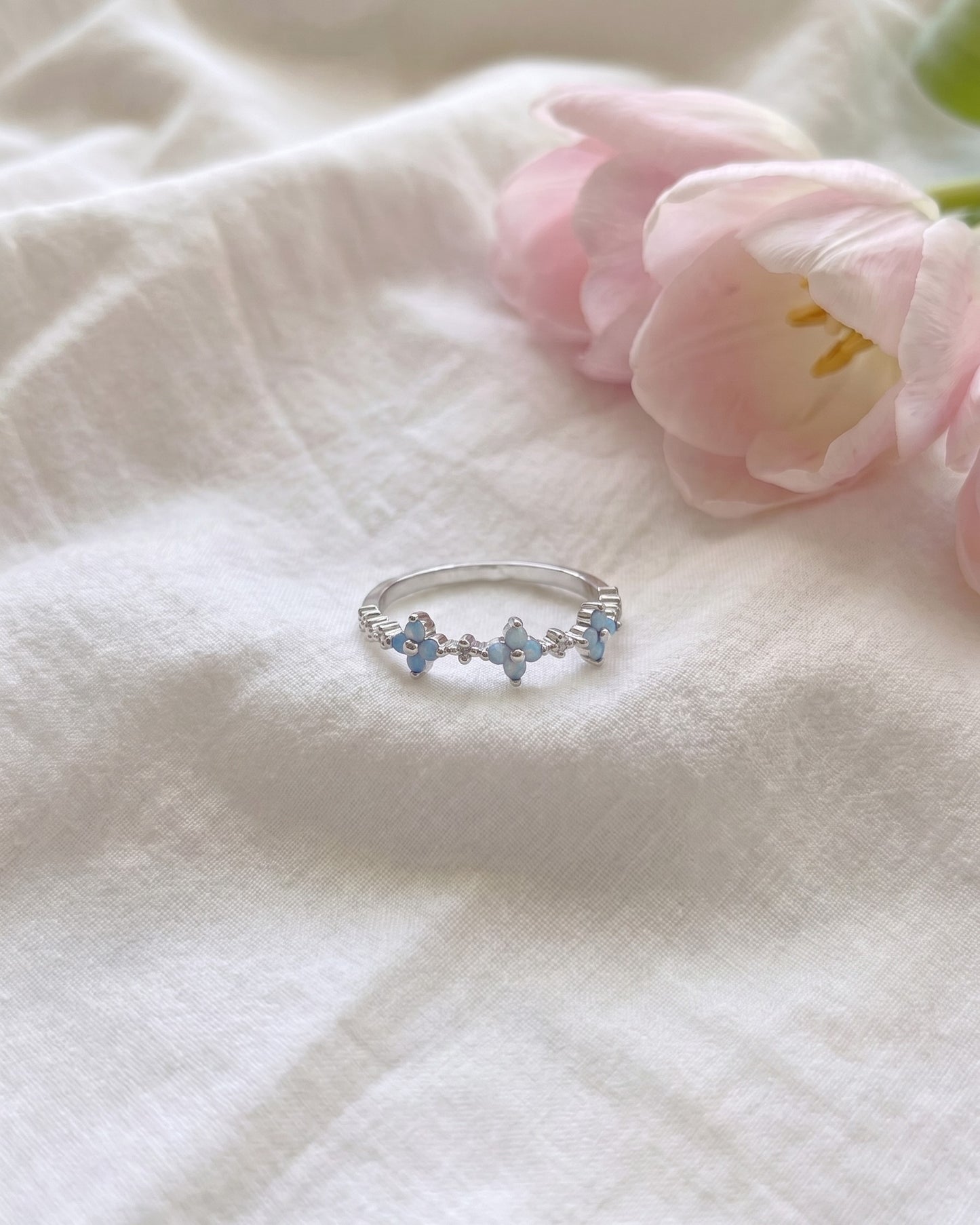 Blauer Vergissmeinnicht-Ring