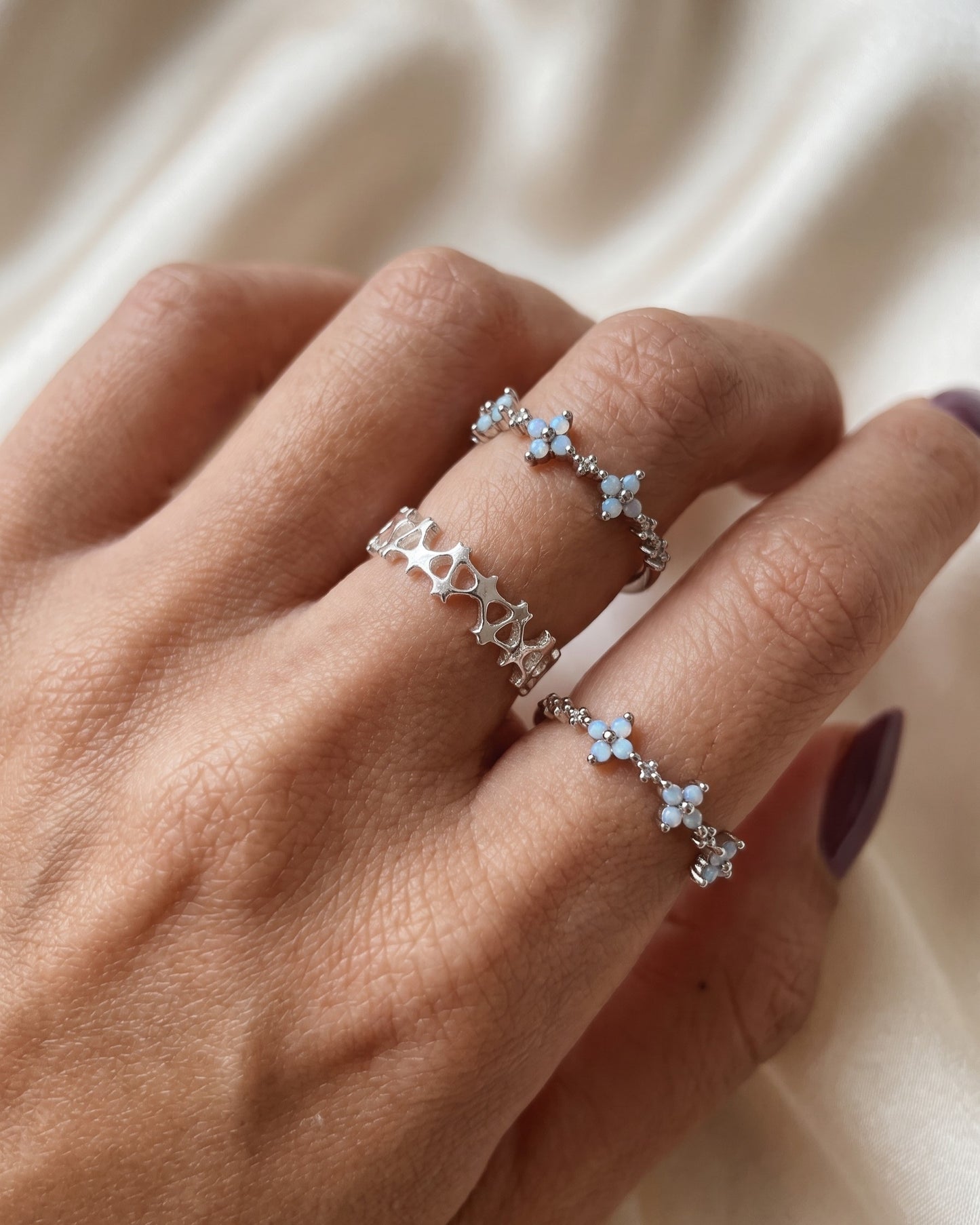 Blauer Vergissmeinnicht-Ring