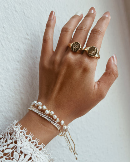 Birth Flower Signet Ring