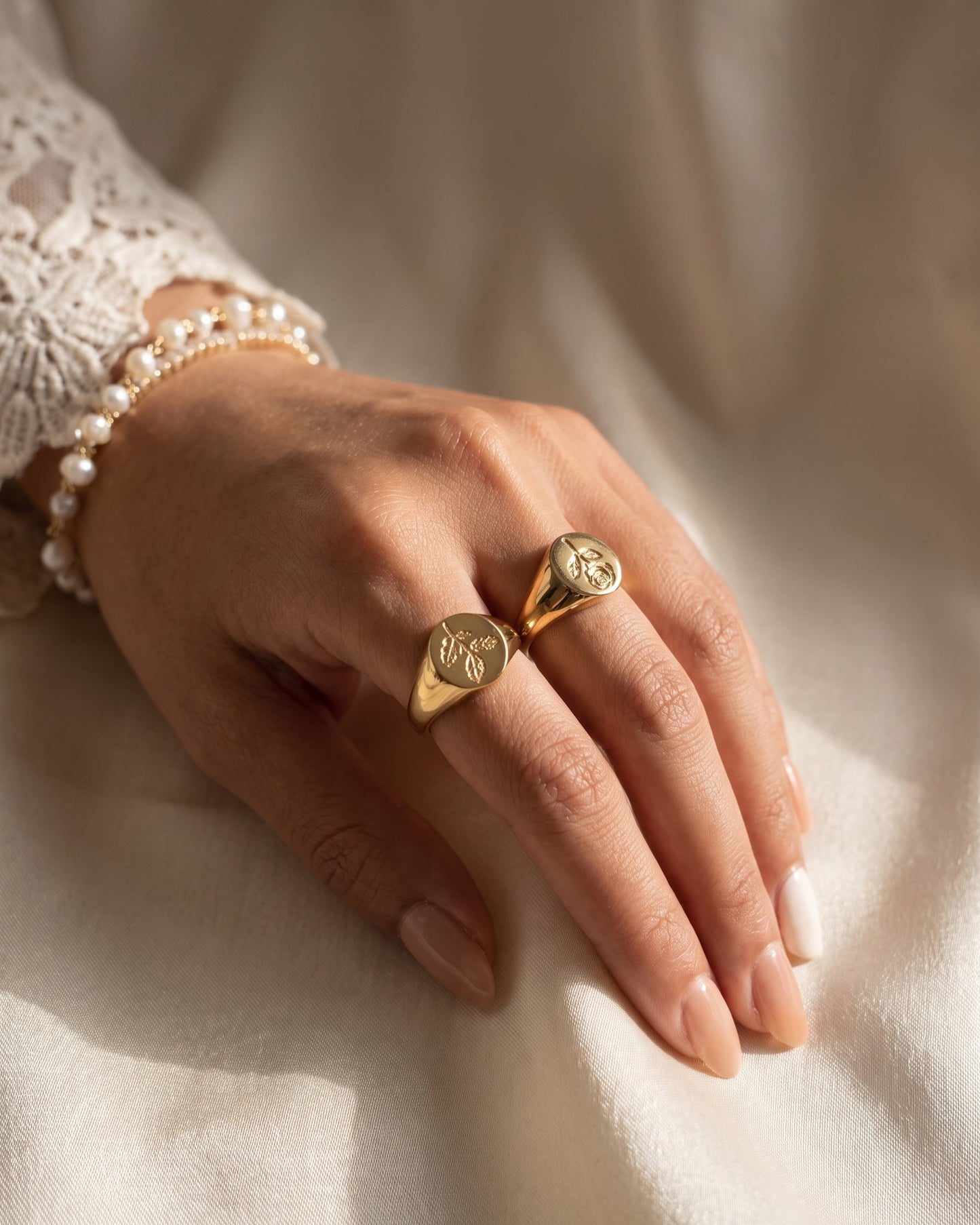 Birth Flower Signet Ring