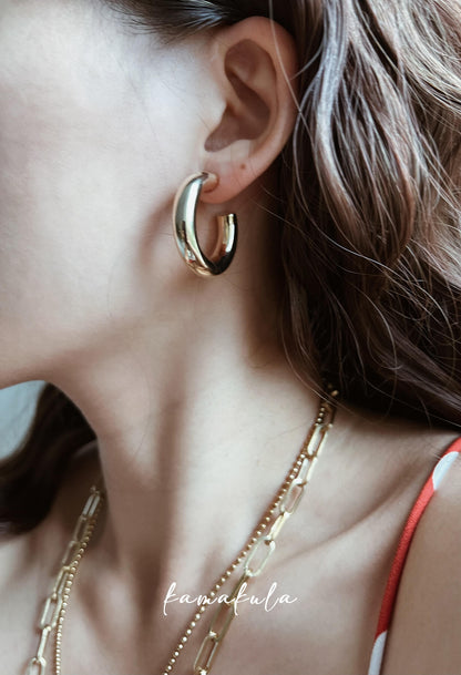 Rose Chunky Hoops
