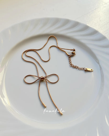 Rosegold Bowknot Necklace