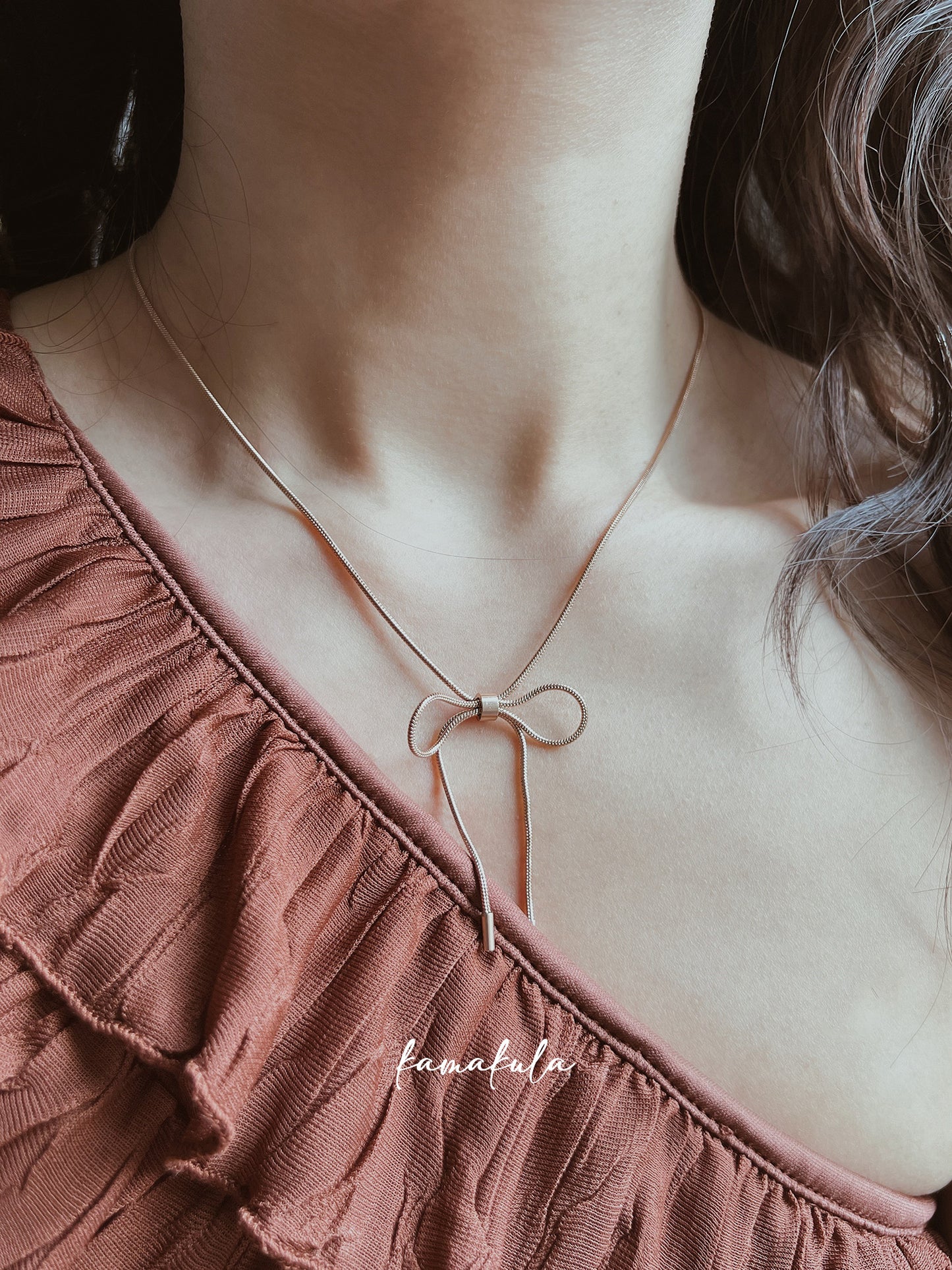 Rosegold Bowknot Necklace
