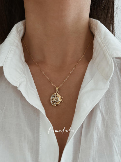 Sol Sun And Moon Necklace