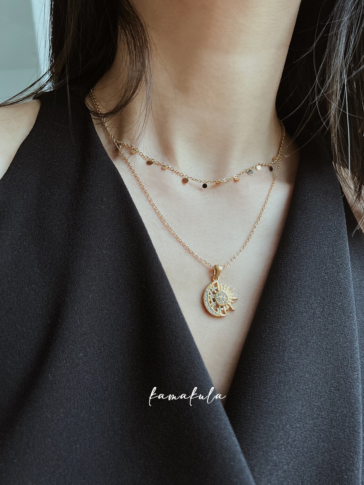 Sol Sun And Moon Necklace