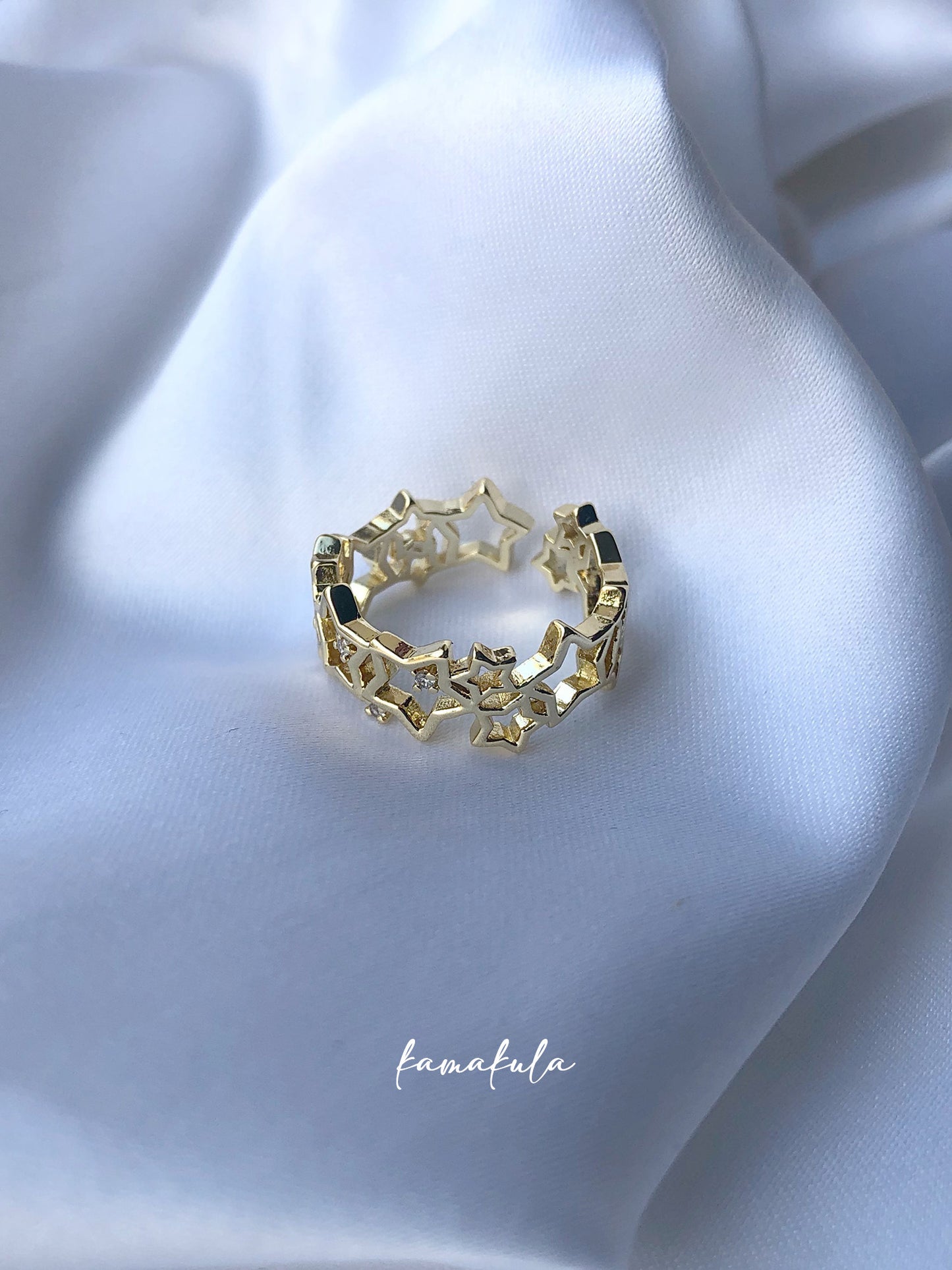 Star and Crystal Band Ring
