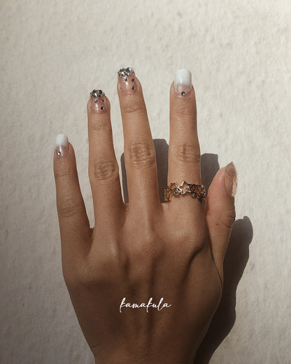 Star and Crystal Band Ring