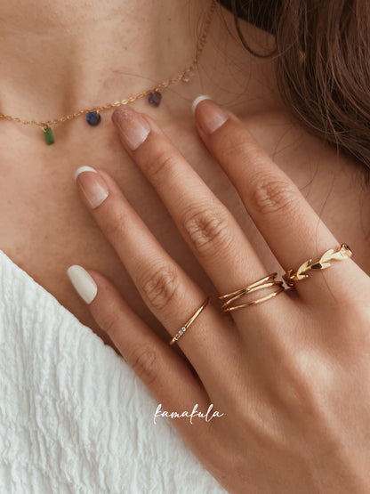 Thin Multi-Band Wire Ring