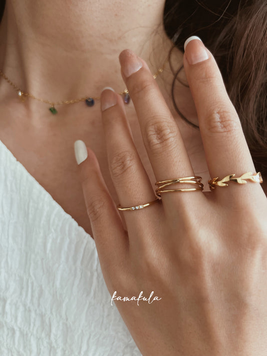 Thin Multi-Band Wire Ring