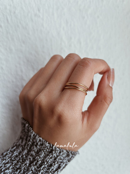 Thin Multi-Band Wire Ring