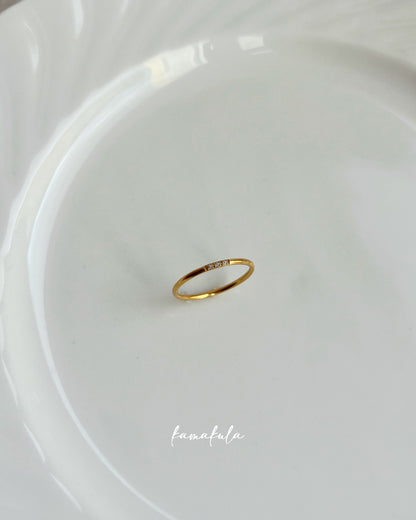 Three Zircon Thin Band Ring
