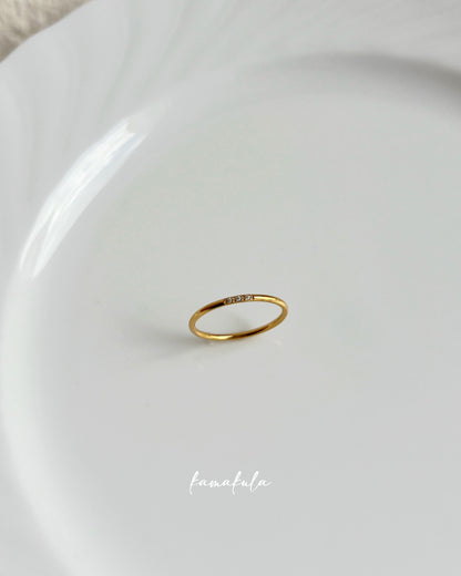 Three Zircon Thin Band Ring