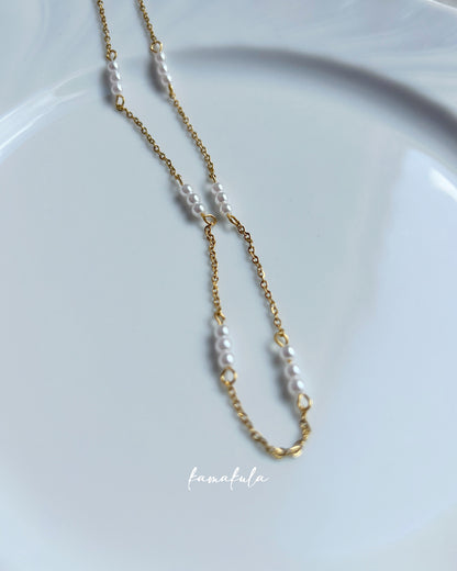 Tiny Pearl Station Necklace