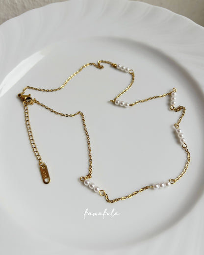 Tiny Pearl Station Necklace