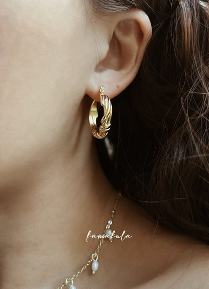 Retro Wrap Twisted Hoop Earrings