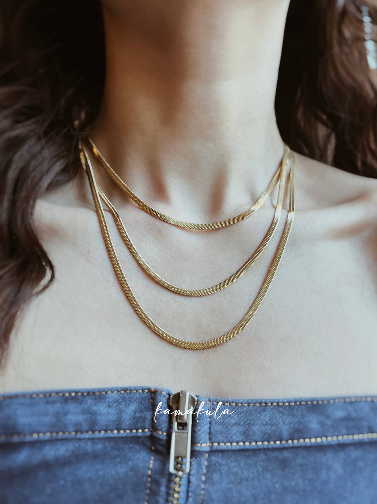 Triple Layer Snake Necklace