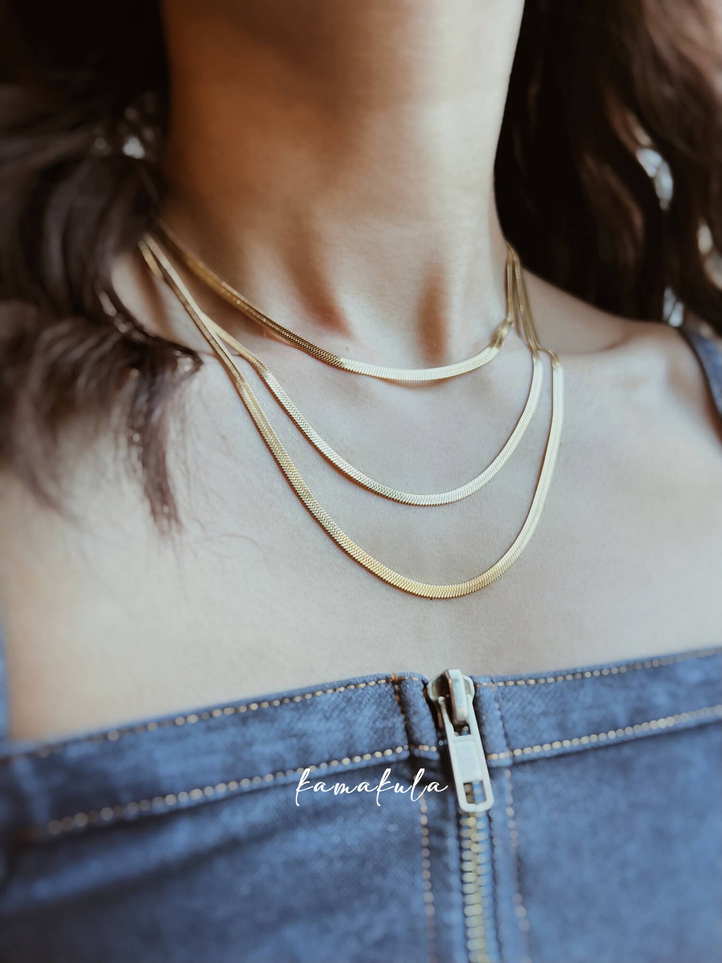 Triple Layer Snake Necklace